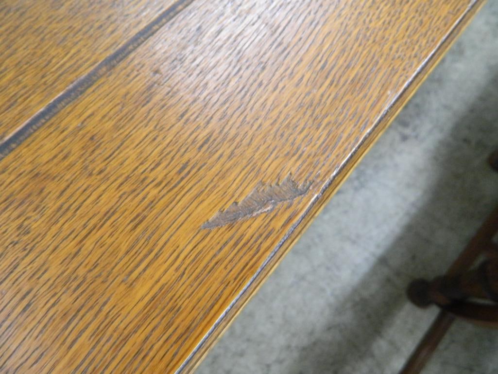 Hidden Leaf Oak Dining Table - 30" x 84" x 38" - 5
