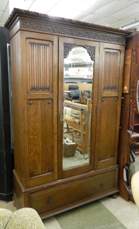 2 Piece Wardrobe - Mirrored Door - 1 Drawer - 79.5" x 50.5" x 20" (1 of 6)