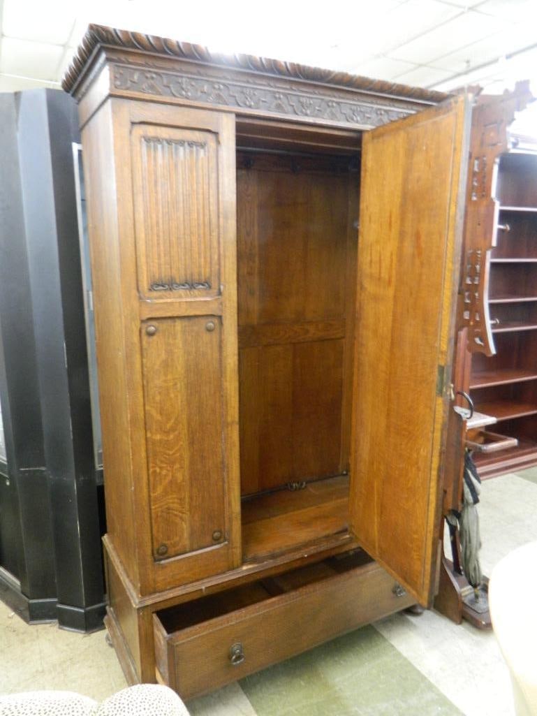 2 Piece Wardrobe - Mirrored Door - 1 Drawer - 79.5" x 50.5" x 20" - 2