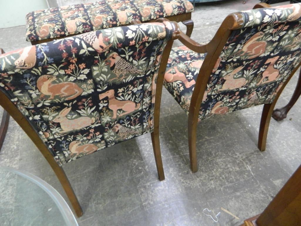 Pair of Upholstered Arm Chairs - Each 34" x 23" x 26" - 4