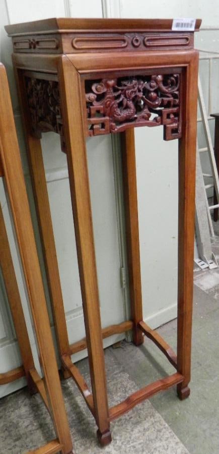Asian Themed Plant Stand / Pedestal - 50" x 14.5" x 14.5": See Photos For Condition and Details