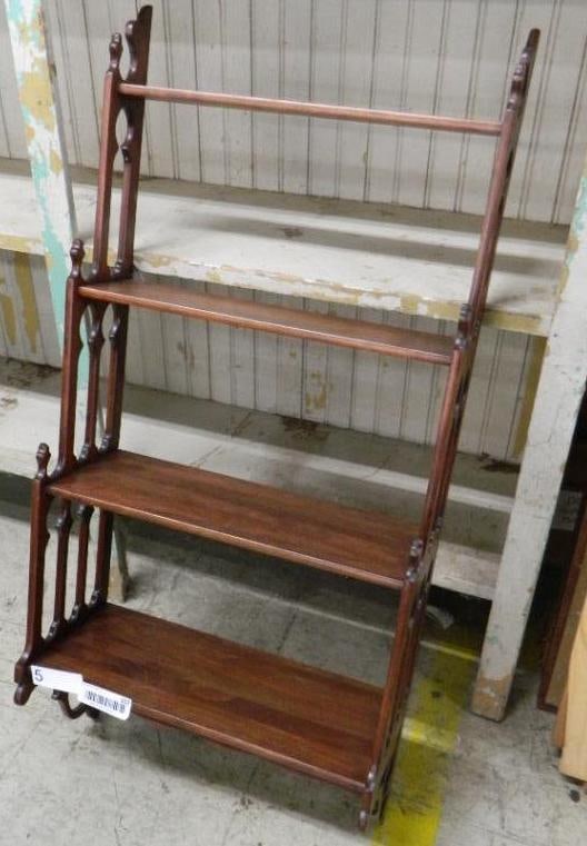 4 Shelf Wall Hung What-Not Shelf - 36" x 17" x 8": See Photos For Condition and Details