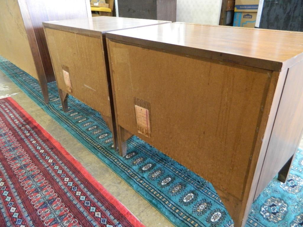 Pair of MCM Mid Century Modernage Furniture 2 Drawer Nightstands - Each 24" x 26" x 17" - 6