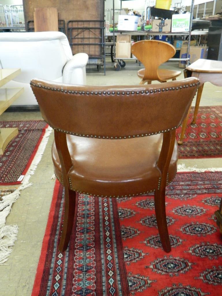 Leather Arm Chair with Tacks - 29.5" x 23" x 24" - 3