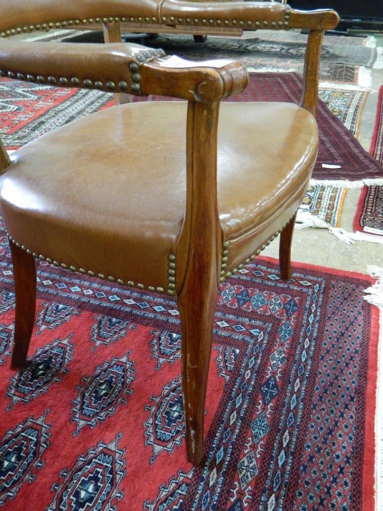 Leather Arm Chair with Tacks - 29.5" x 23" x 24" - 4