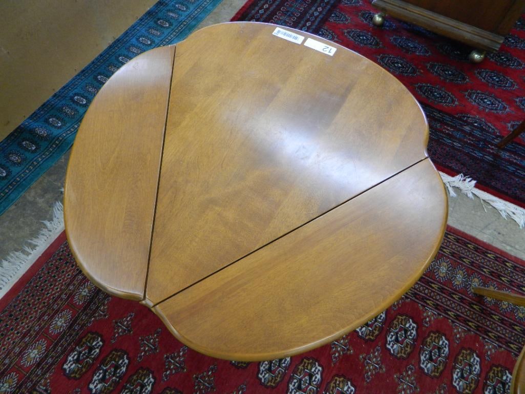 Ethan Allen Clover Top Drop Side Table - 24" x 26" x 28" - 3