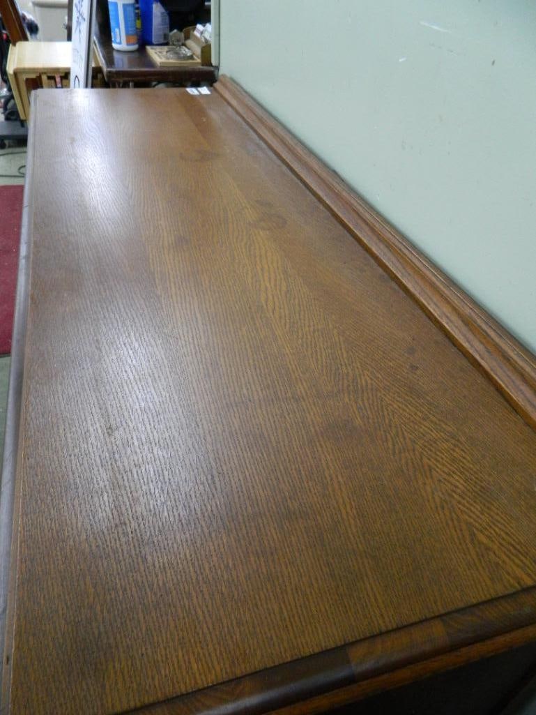 Oak Sideboard - 3 Drawer 2 Door - Heavily Carved - 39" x 69.5" x 22" - 7