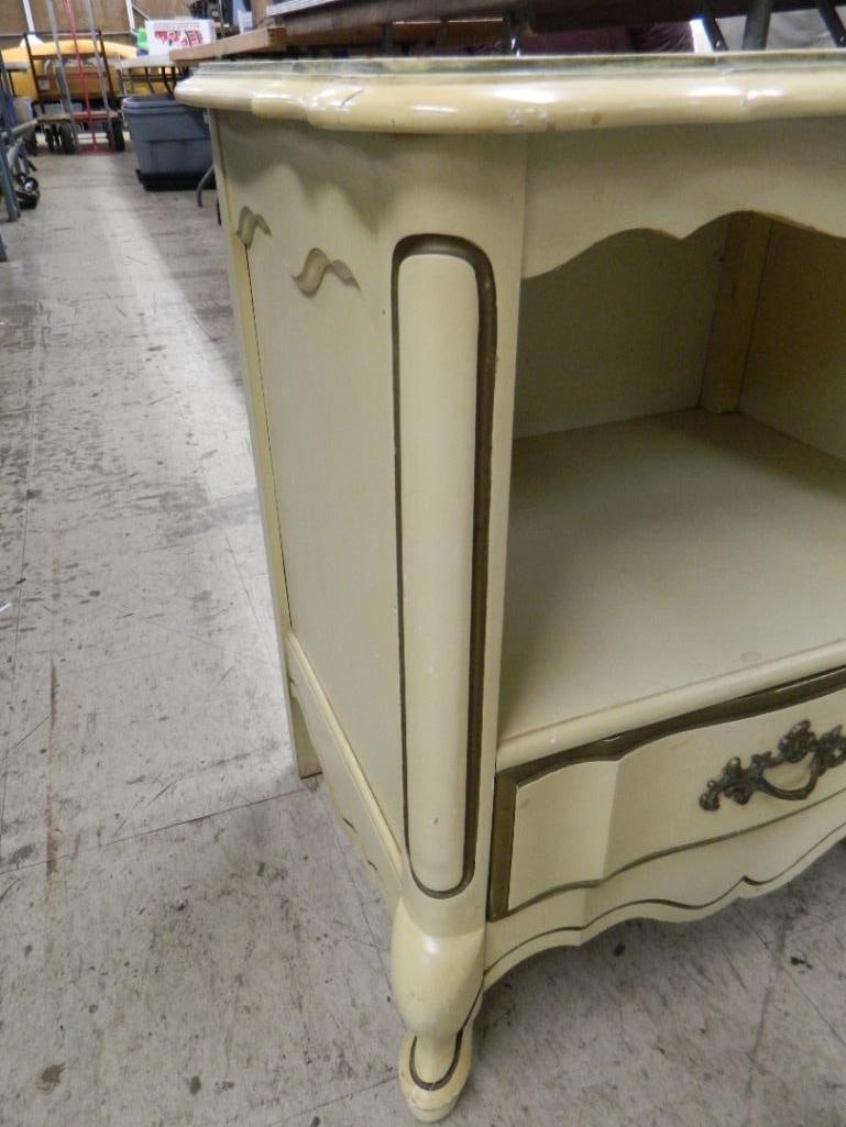 Pair of Basset Furniture French Provincial 1 Drawer Night Stands - Each 25.5" x 22" x 16" - 2