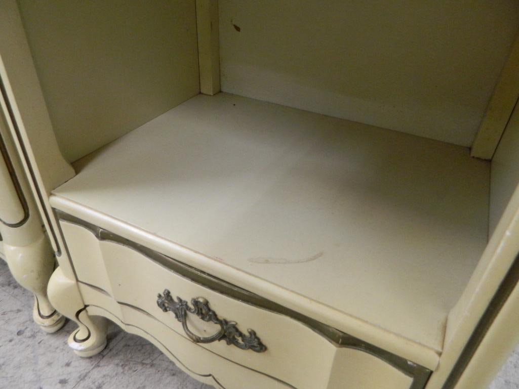 Pair of Basset Furniture French Provincial 1 Drawer Night Stands - Each 25.5" x 22" x 16" - 4