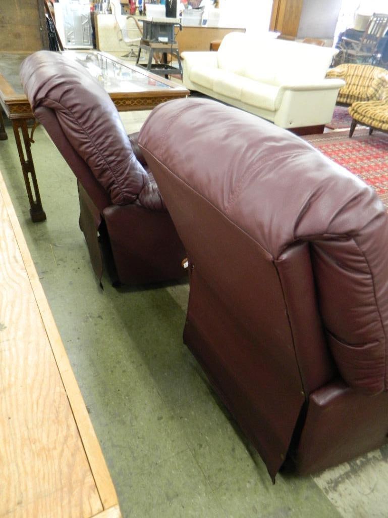 Pair of "Best Chairs" Leather Recliners - Each 41" x 38" x 30" - 6