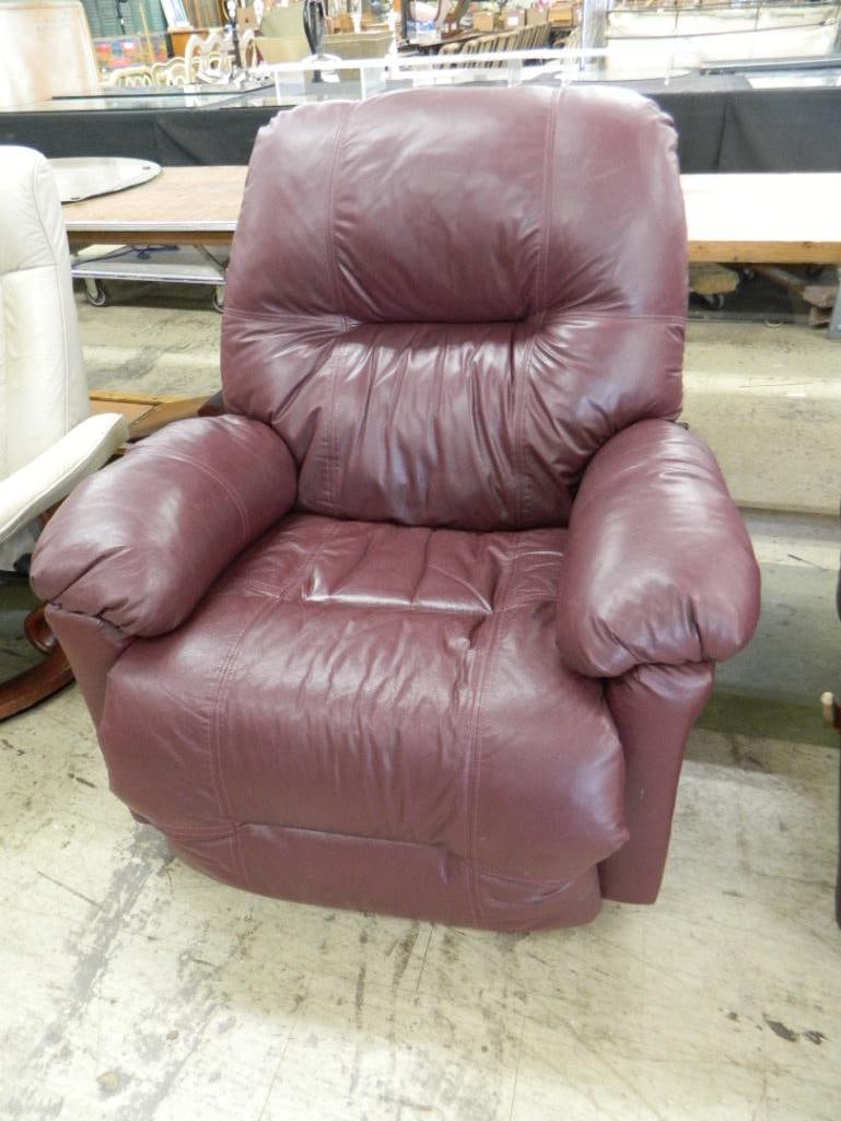 Pair of "Best Chairs" Leather Recliners - Each 41" x 38" x 30" - 8