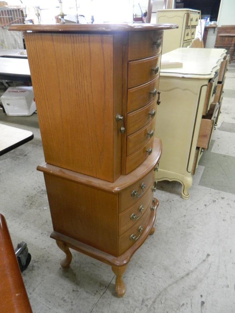 8 Drawer Lift top Jewelry Armoire - 42.5" x 19" x 16" - 4