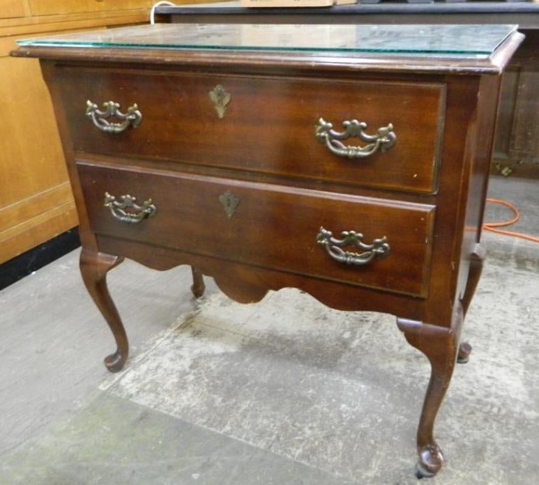 Mahogany 2 Drawer Night Stand - 29" x 32" x 16.5": See Photos For Condition and Details