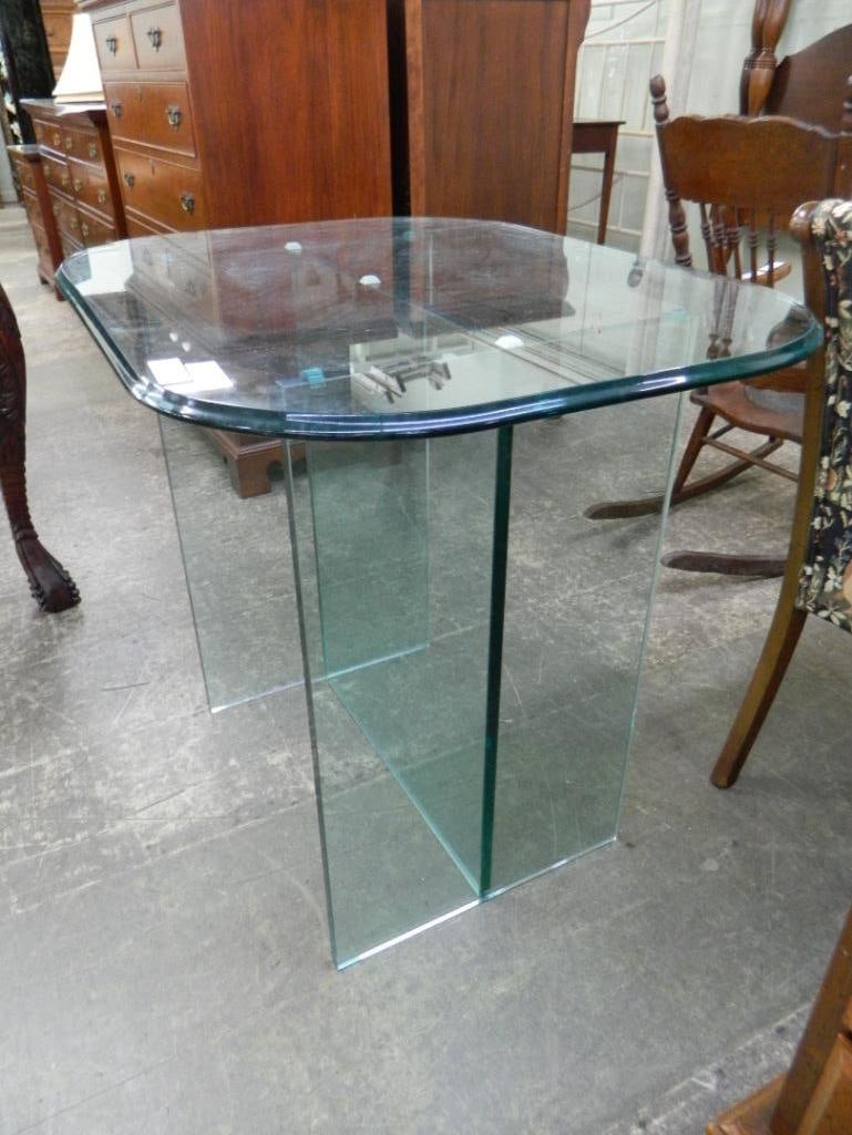 All Glass Foyer Table - 31.5" x 36" x 28" - 2