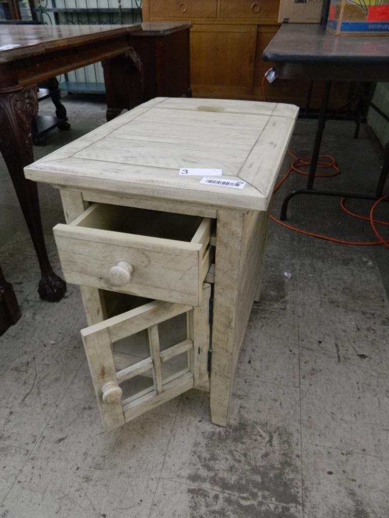 Modern 1 Drawer 1 Door End Table - 25" x 16" x 22" - 2