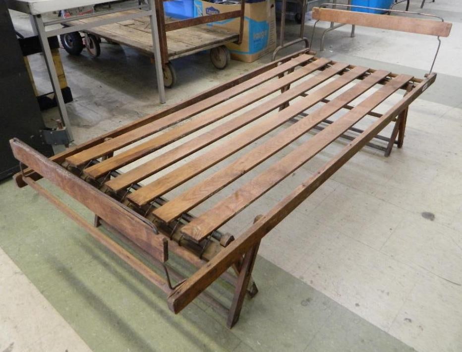 Vintage Folding Cot - 26" x 22.5" x 31": See Photos For Condition and Details