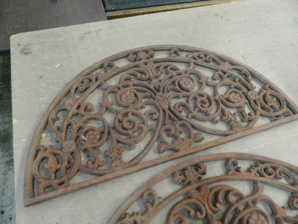 Pair of Cast Iron Door Matts - Each 13.5" x 26.5" - 2