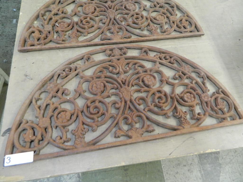 Pair of Cast Iron Door Matts - Each 13.5" x 26.5" - 3