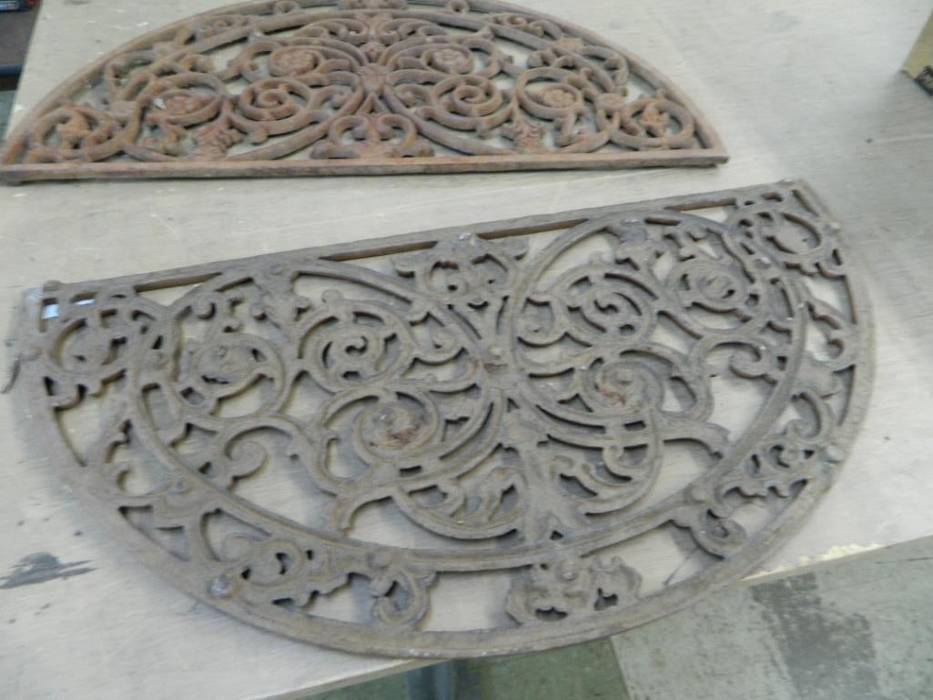Pair of Cast Iron Door Matts - Each 13.5" x 26.5" - 4