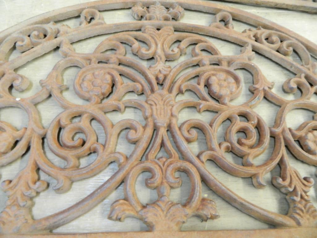 Pair of Cast Iron Door Matts - Each 13.5" x 26.5" - 6