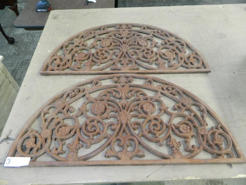 Pair of Cast Iron Door Matts - Each 13.5" x 26.5" - 8