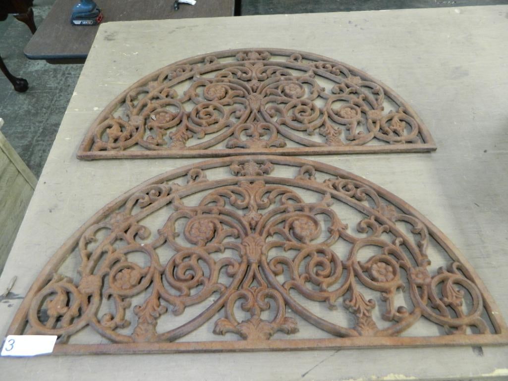 Pair of Cast Iron Door Matts - Each 13.5" x 26.5" - 9