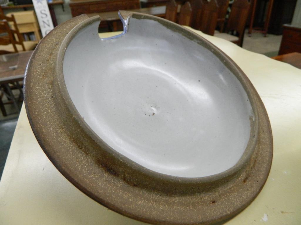 Studio Art Pottery - Signed - Lidded Bowl - 8" x 9" - 3