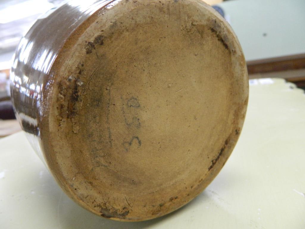 Brown Glaze Pottery Pitcher - 7.5" x 7" x 5.25" - 6