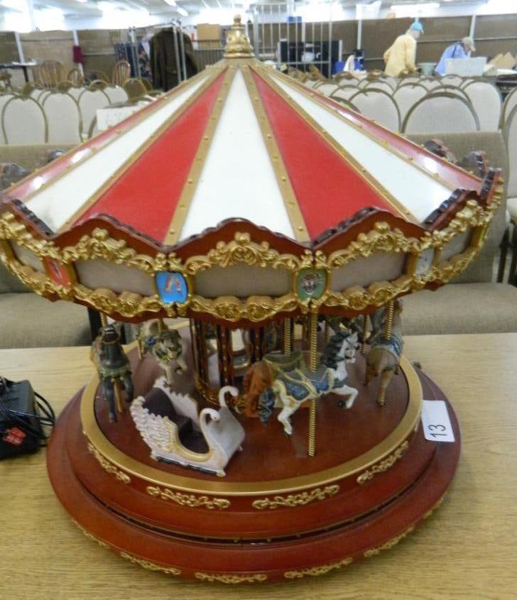 Modern Electric Table Top Electric Carousel - 16" x 17": See Photos For Condition and Details