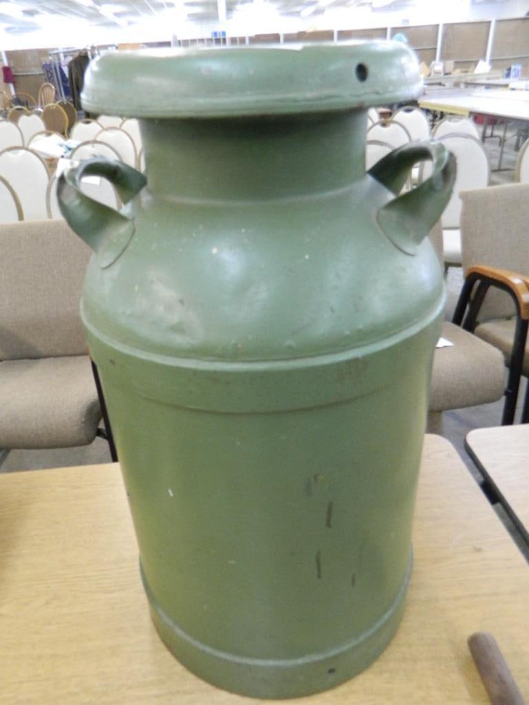 Vintage Painted Milk Can - Queensboro NY - 24" x 13" - 5