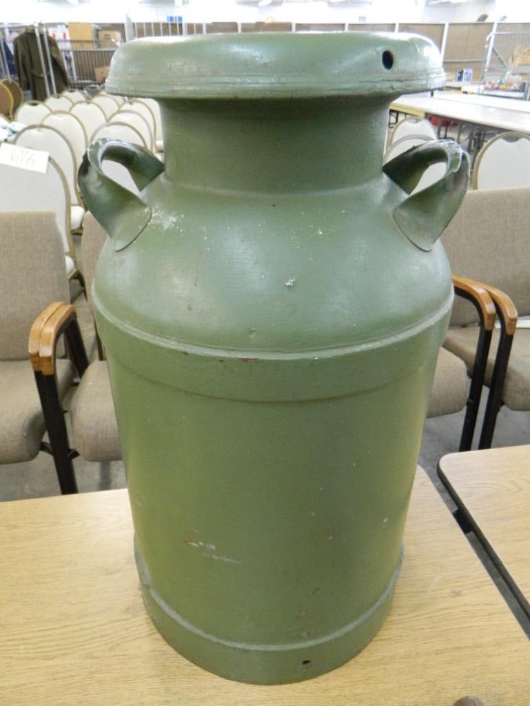 Vintage Painted Milk Can - Queensboro NY - 24" x 13" - 7