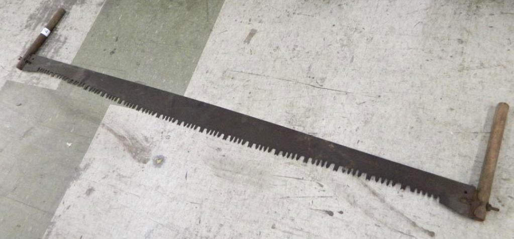 Double Handled Cross Saw - 14" x 77": See Photos For Condition and Details