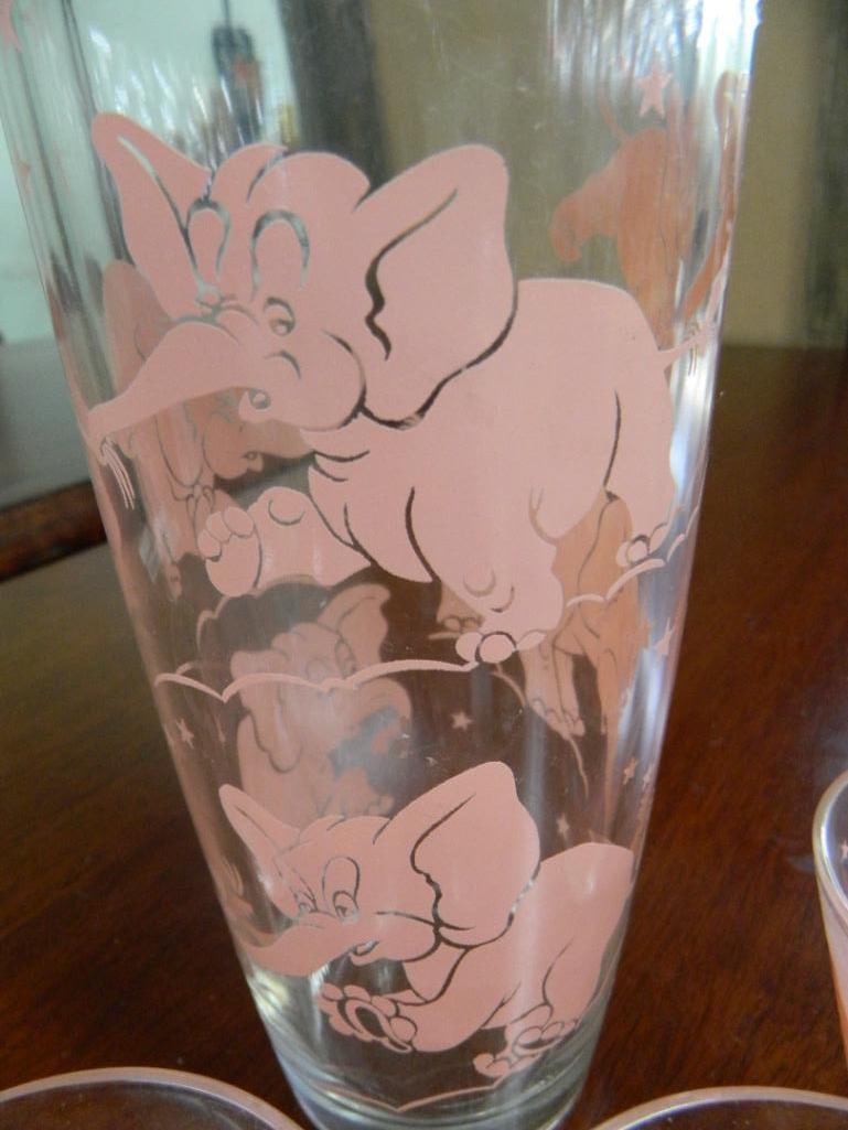 Vintage Cocktail Shaker with 4 Glasses - "Pink Elephant" - 5