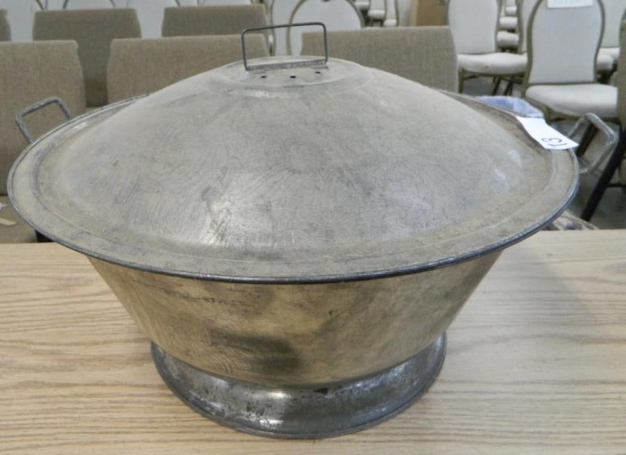 Metal Lidded Pot - 11" x 19": See Photos For Condition and Details
