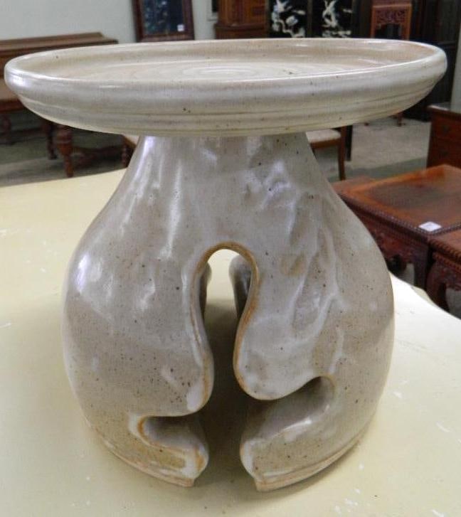 Studio Art Pottery - Large Candle Stand / Plant Stand - Signed Rob Gentry - 10" x 10": See Photos For Condition and Details