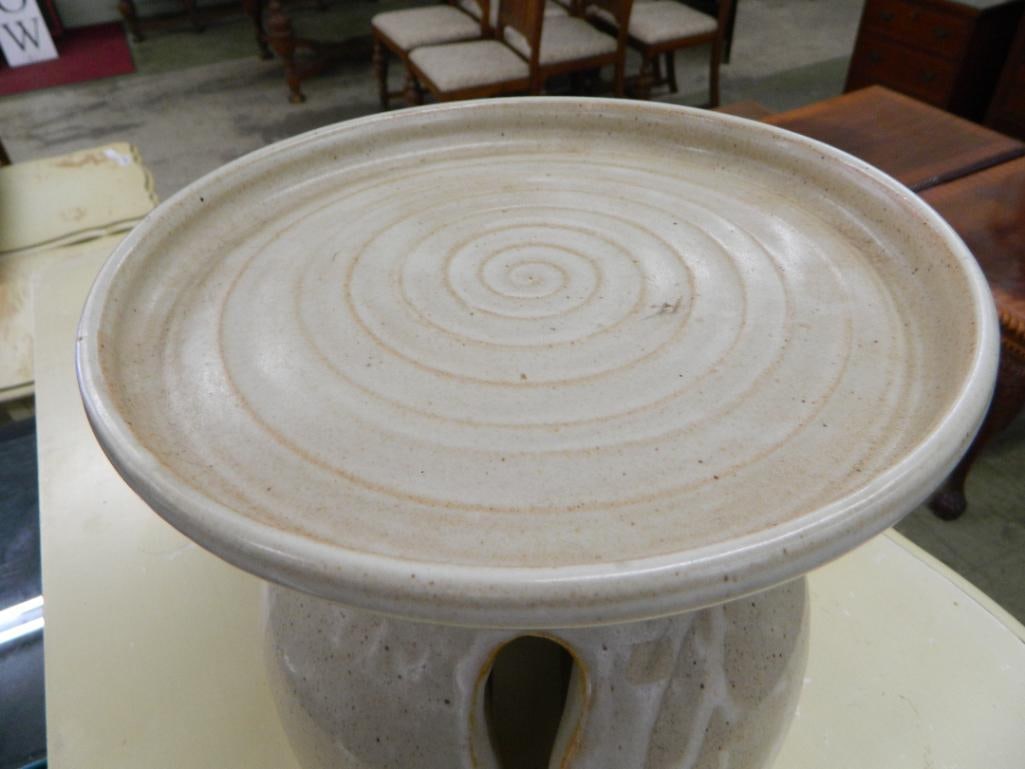 Studio Art Pottery - Large Candle Stand / Plant Stand - Signed Rob Gentry - 10" x 10" - 2