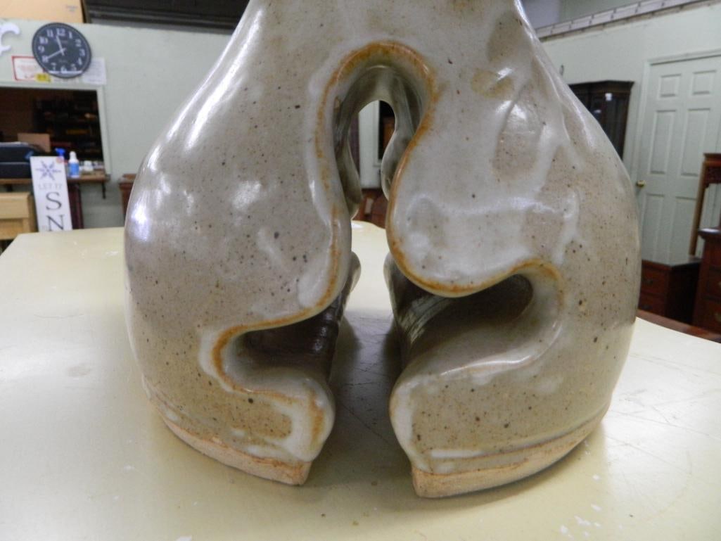 Studio Art Pottery - Large Candle Stand / Plant Stand - Signed Rob Gentry - 10" x 10" - 3