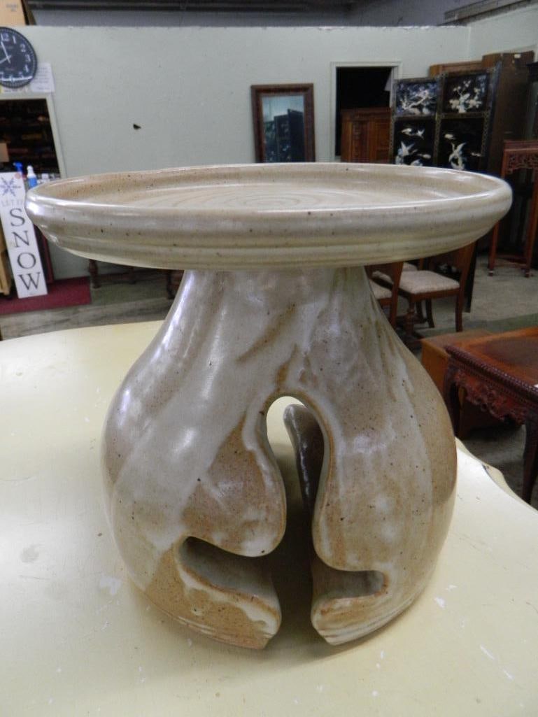 Studio Art Pottery - Large Candle Stand / Plant Stand - Signed Rob Gentry - 10" x 10" - 8