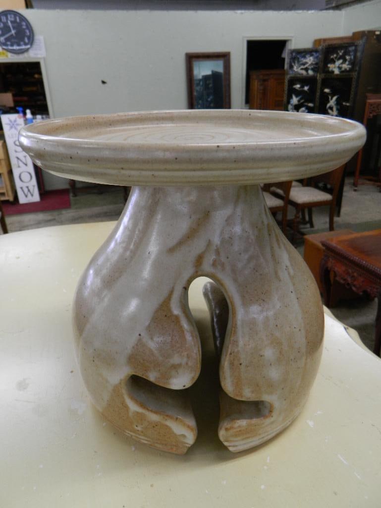 Studio Art Pottery - Large Candle Stand / Plant Stand - Signed Rob Gentry - 10" x 10" - 9