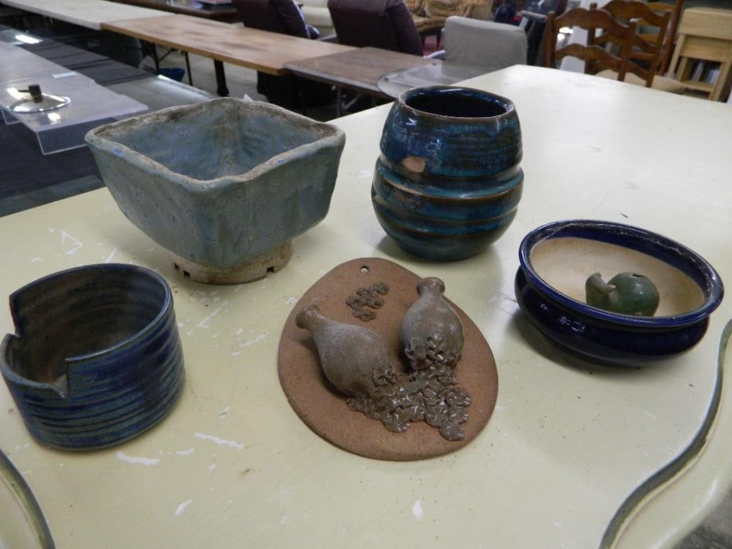 Box Lot with Misc. Studio Art Pottery - 1.75" to 6" Tall - 14