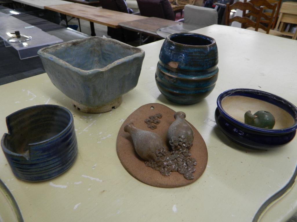 Box Lot with Misc. Studio Art Pottery - 1.75" to 6" Tall - 15