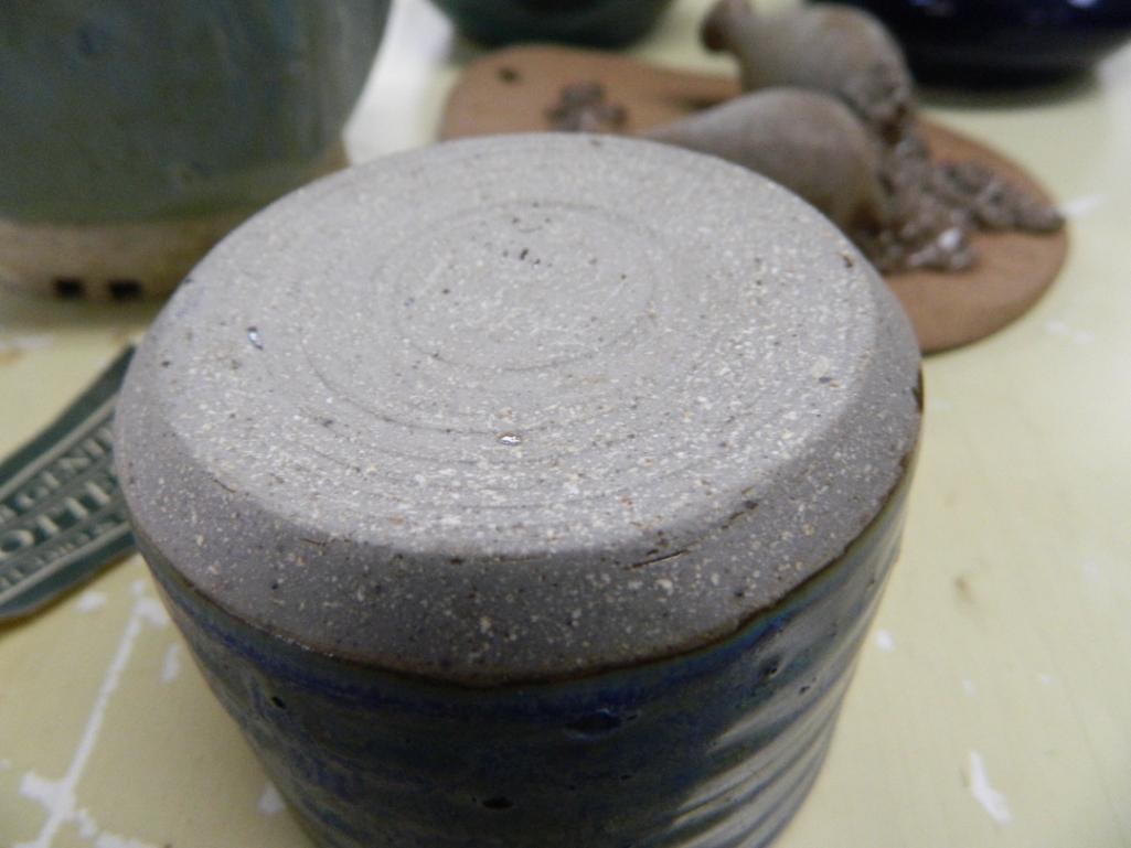 Box Lot with Misc. Studio Art Pottery - 1.75" to 6" Tall - 5