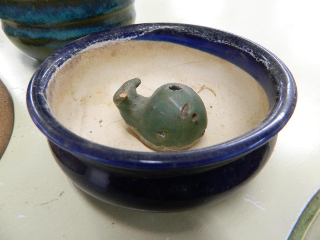 Box Lot with Misc. Studio Art Pottery - 1.75" to 6" Tall - 9
