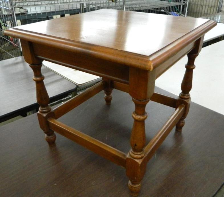 Haywood Wakefield Side Table - 17.5" x 18"x 18": See Photos For Condition and Details