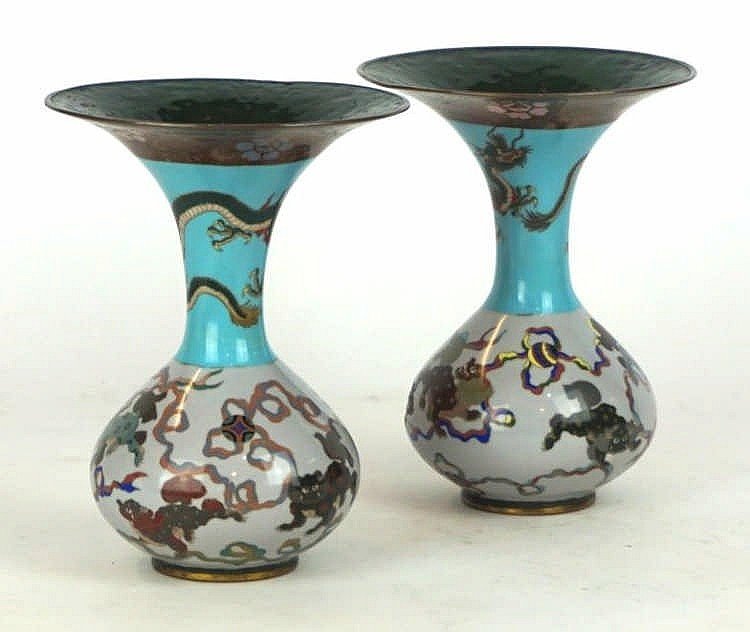 A pair of Chinese Cloisonne vases, Late Qing Dynasty (1 of 1)