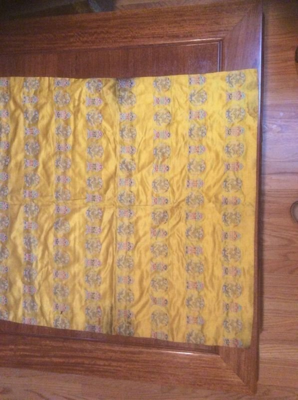 Chinese imperial yellow silk brocade panel (1 of 8)