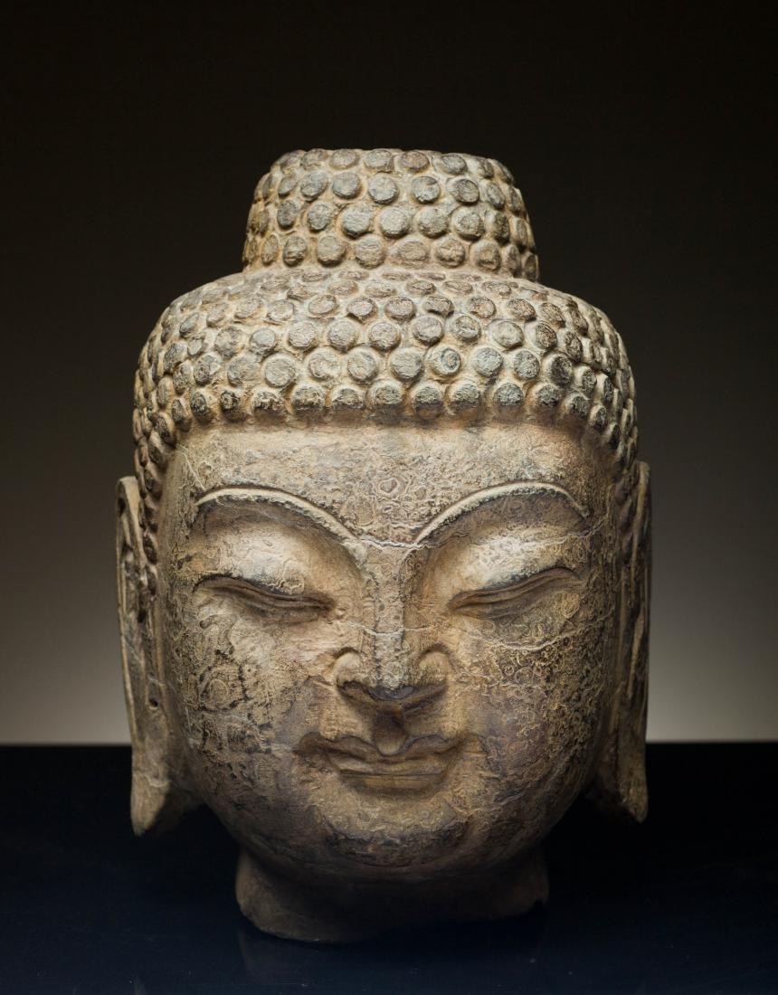 North Wei Antique Black Stone Buddha Head (1 of 9)