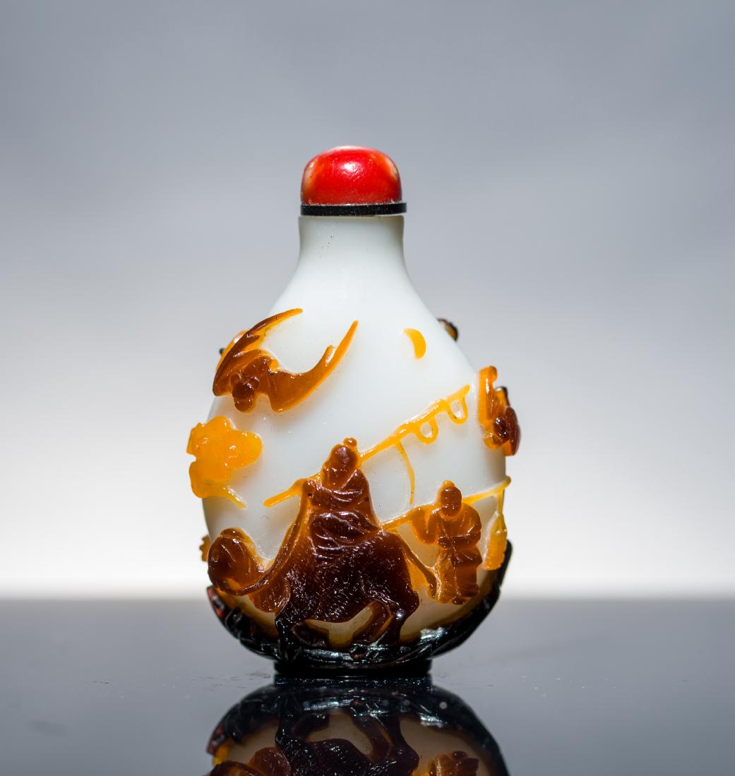 19th Antique Glass Overlay Snuff Bottle (1 of 9)