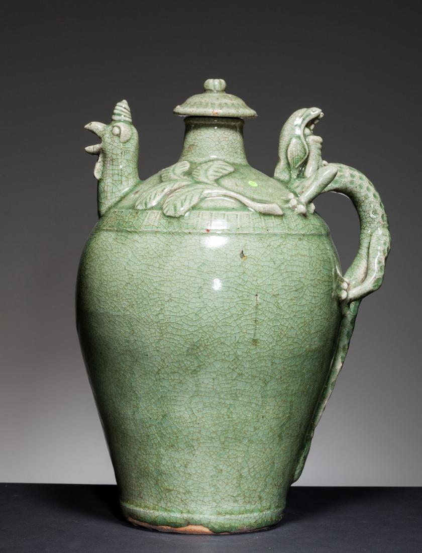 Ming Antique Celadon Glazed Ewer And Cover (1 of 10)