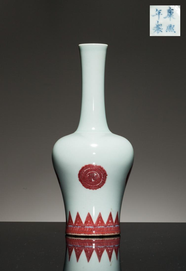 18th Chinese Antique Blue&White and Rose Famille Vase (1 of 7)